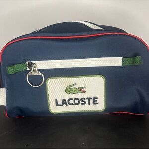 Lacoste Blue and Red Trim Toiletry Bag